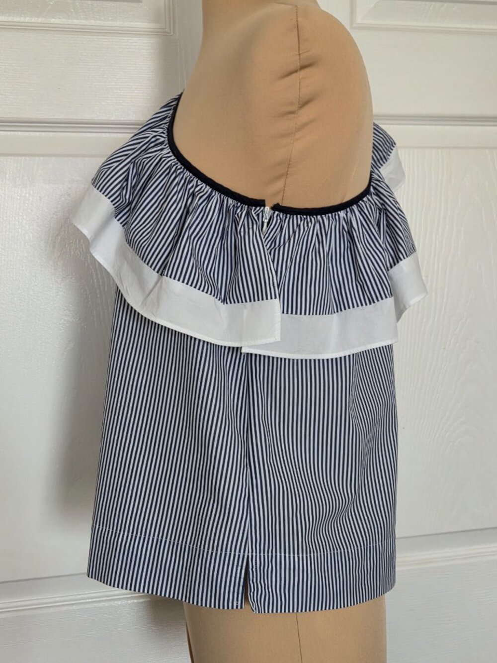 J.Crew Striped One Shoulder Ruffle Top - Picture 5 of 16